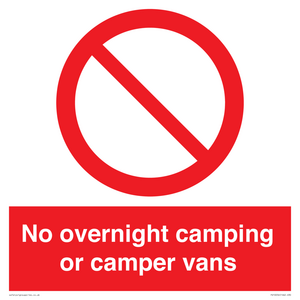 No overnight camping or camper vans